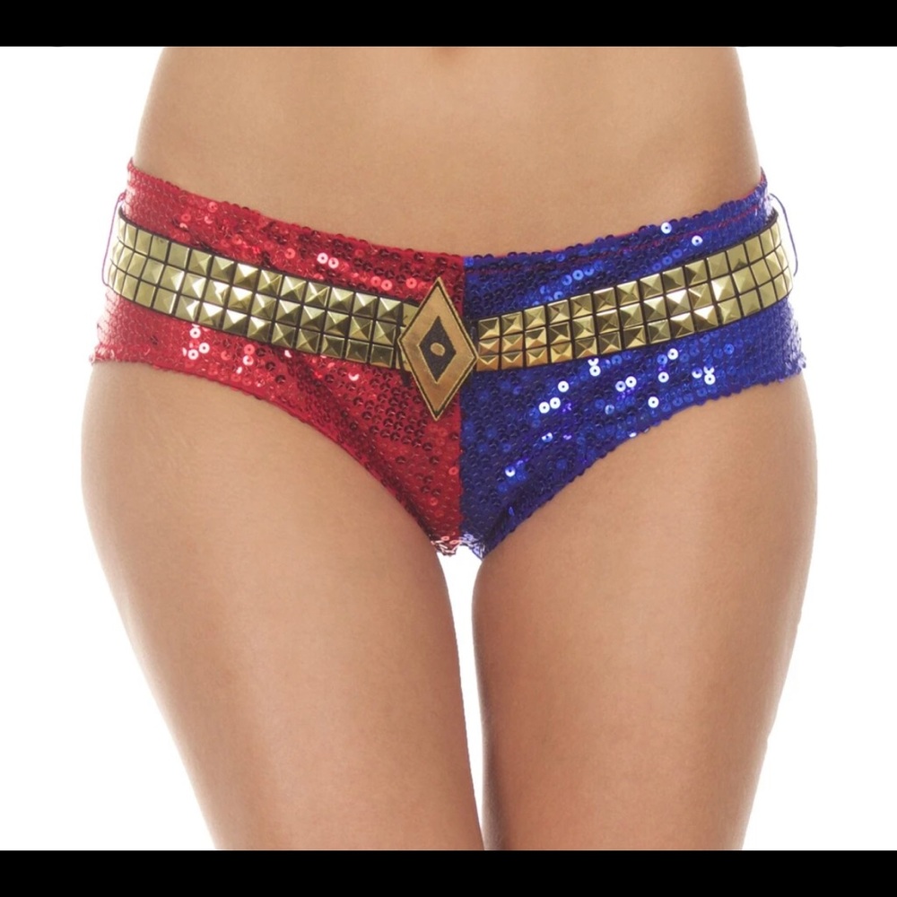 Suicide Squad Harlequin Sequin Shorts